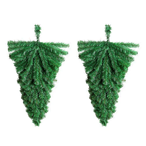 Generic Christmas Pine Swag Decor, 18 Inch Christmas Teardrop Door Swag DIY Xmas Wreath Garland, Artificial Christmas Swag for Holiday Winter Wall Front Door Indoor Outdoor Decor (2PC)
