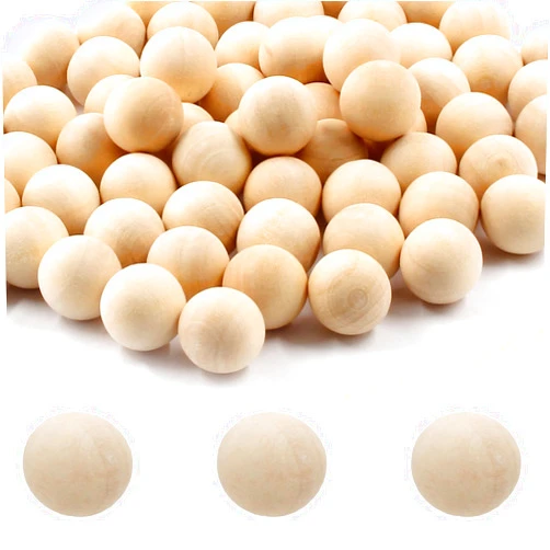 Uenhoy 100 Pcs Wooden Round Ball 3/8