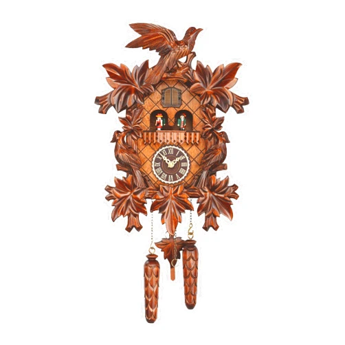 Trenkle Quartz Cuckoo Clock with music 7 leaves, 3 birds TU 369 QMT HZZG