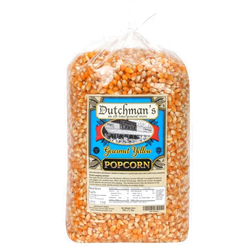 Dutchman's Popcorn - Gourmet Yellow Popcorn Kernels (4lb Refill Bag), Old Fashioned Popping Corn, Non GMO, Gluten Free, Microwaveable, Stovetop and Air Popper Friendly
