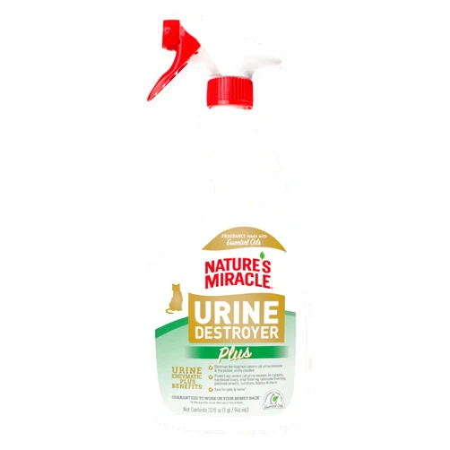 Nature's Miracle Urine Destroyer Plus for Cats, Enzymatic Formula for Severe Cat Urine Stains, 32 oz