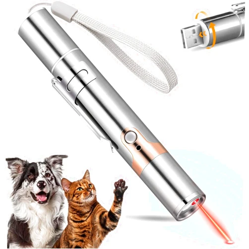 Koackl Cat Toy for Indoor, USB Rechargeable Cat Toy, 3 Light Colors Cat Interactive Toys for Dogs, Cats, Pet Chase Toy for Fun Playing Training Exercise Indoors