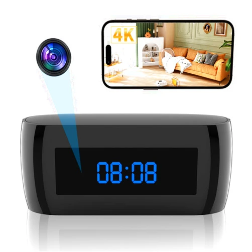 Celestaura Hidden Camera Clock, HD 4K Spy Camera Clock, Nanny Cam Hidden Camera with Video Motion Detection & Night Vision, Mini Wireless Indoor Security Camera, Small Hidden Cameras for Home Security