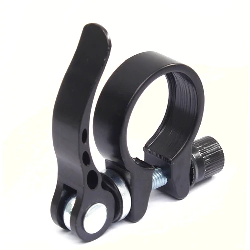 Bonsicoky 31.8mm Bicycle Seat Post Clamp, Aluminium Alloy Bike Quick Release Clamp Seatpost Collar, Type 1, Black