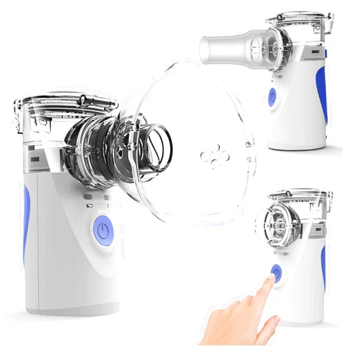 ASOMI Portable Nebulizer, Nebulizer Machine for Adults and Kids, Battery-Operated Nebulizer of Cool Mist, Ultrasonic Mesh Nebulizer for Breathing Problems, Used at Home, Office, Travel(Blue)