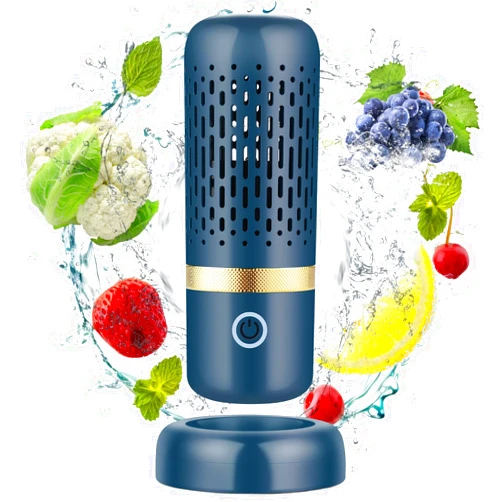 Cudinham Fruit and Vegetable Purifier Cleaner Washing Machine Upgraded Capsule Shape Disinfection OH-ion Purification Technology for Cleaning Veggie Grains Rice Meat Seafood, Blue Ocean