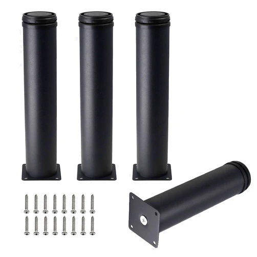 Kyuionty Set of 4 Stainless Steel Furniture Legs 10 Inch, Adjustable Round Cabinet Legs 2