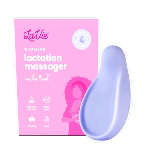 LaVie Warming Lactation Massager 3-in-1 Adjustable Heat + Vibration for Breastfeeding, Nursing, Pumping, Essential Support for Improved Milk Flow