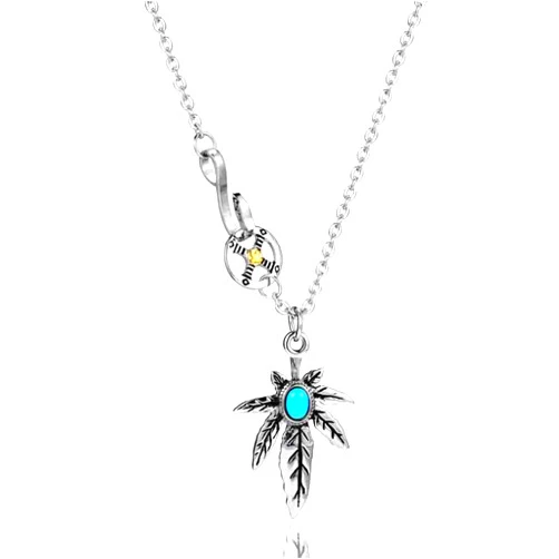 TONGQIC Stainless Steel Men Punk Rock Maple Leaf Pendant Necklace Flying Eagle Claw Chain Jewelry Gift