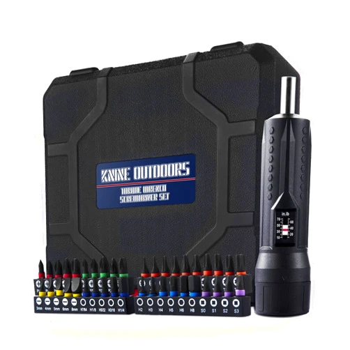 KNINE OUTDOORS Torque Screwdriver Wrench Driver Set 10-70 Inch Pounds lbs for Maintenance with T-bar Handle, 40 Hex Bits, 1/4