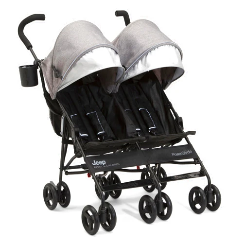 Delta Children Jeep PowerGlyde Side-by-Side Double Stroller by Delta Children, Grey