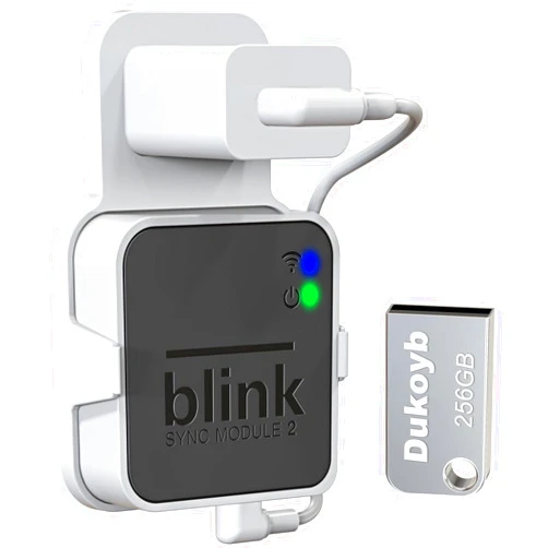 Dukoyb 256GB Blink USB Flash Drive and Outlet Wall Mount for Blink Sync Module, with Short Cable Easy to Move Space Saving, USB Flash Drive for Blink Local Video Storage (Blink Sync Module 2 Not Included)