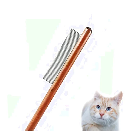 CISHNOU Pet Comb for Cats, Dematting Comb for Dogs,CISHNOU Solid Wood Pet Comb Grooming Tool for Cats,Dogs and rabbits (Single tooth)