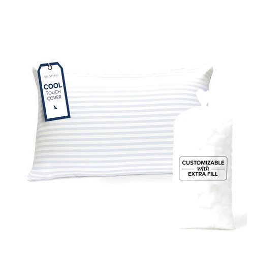 Beckham Hotel Collection Summer Sanctuary Queen Pillow - Cooling Qmax Adjustable Down Alternative Pillow w/Extra Fill, Ideal for Side Back Stomach Sleepers