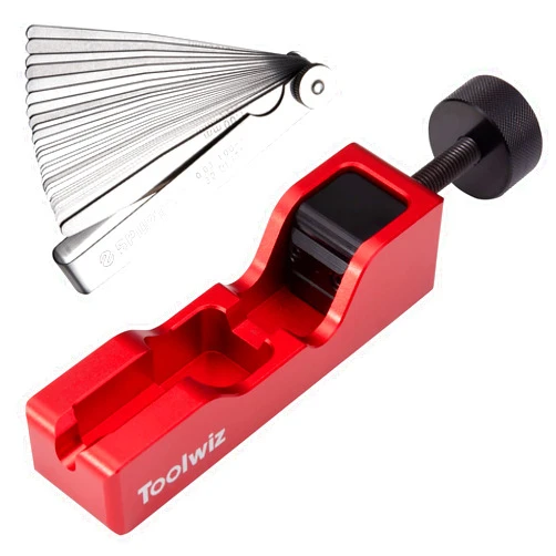 Toolwiz Spark Plug Gap Tool, Spark Plug Gapping Tool with 32 Blade Steel Feeler Gauge, Universal Spark Plug Gapper Adjustment for Most 10mm 12mm 14mm 16mm Thread Spark Plugs