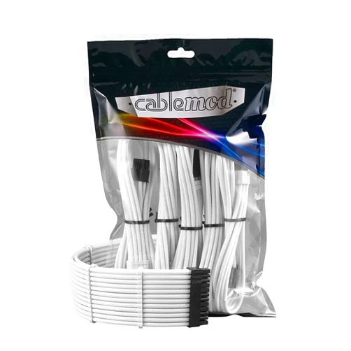 CableMod Pro ModMesh Sleeved 12VHPWR StealthSense Cable Extension Kit (White, 16-pin to Triple 8-pin)