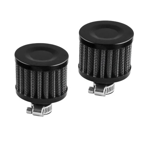 RASNAUTO RASNONE 2pcs 12mm Air Filter Cold Air Intake Filter Breather Turbo Vent Air Intake Filter Cleaner Black Universal for car and Motorcycle