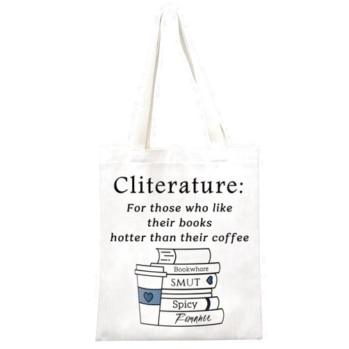 MEIKIUP Cliterature Reader Gift Smut Book Lover Tote Bag Smut Reader Gift Spicy Book Lover Gift Literature Shoulder Bag