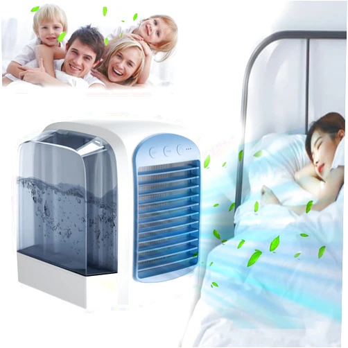 Skeayid Frost Blast Pro Portable Air Chiller, 2024 Powerful Frost Blast Pro Portable Ac, Real Frost Blast Pro Portable Air Conditioner, 3 Quiet Speeds Evaporative Air Cooler For Home Office (Blue)