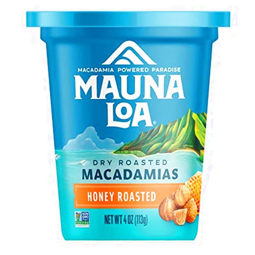 Mauna Loa Premium Roasted Macadamia Nuts, Honey Roasted Flavor, 4 Oz Cup (Pack of 1)