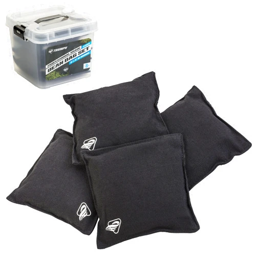 Triumph Sports Black Canvas Cornhole Bags – 4 Bags Included, Size 6