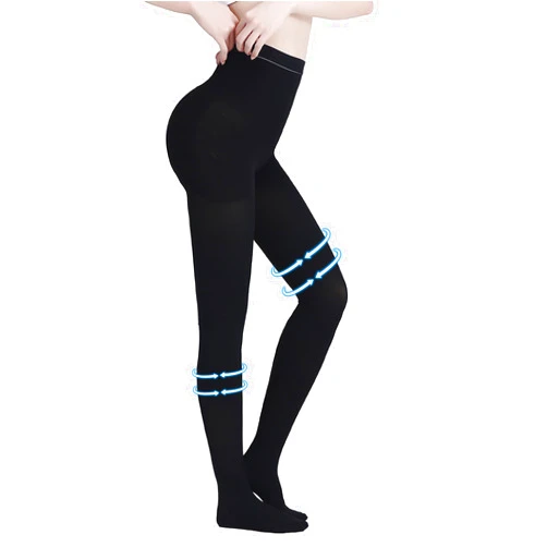 AMZAM® Compression Pantyhose for Women & Men, Closed Toe, Opaque, Firm Support 20-30mmHg Graduated Compression Stockings, Help Relieve Swelling Edema Varicose Veins, Nursing, Black M