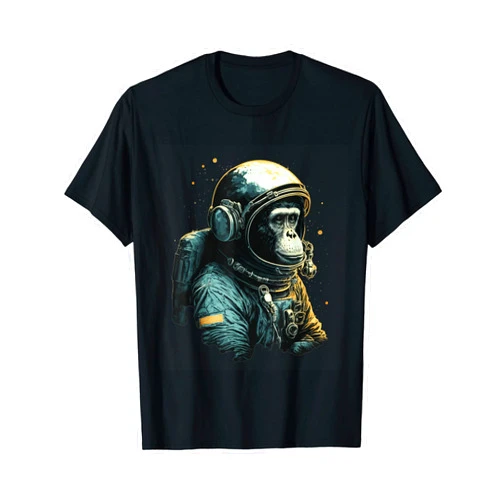 Vintage Travel Astronaut Monkey Space Design Chimpanzee Space Astronaut Travel Monkey Vintage Design T-Shirt