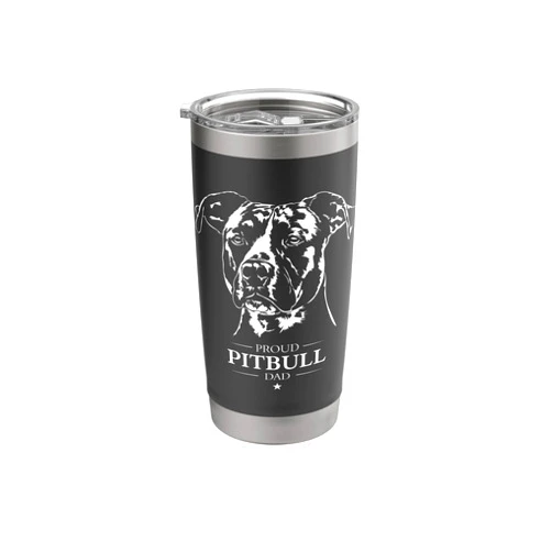 Wilsigns American Pitbull Terrier Designs Proud Pitbull dad dog American Pitbull Terrier dog Stainless Steel Insulated Tumbler