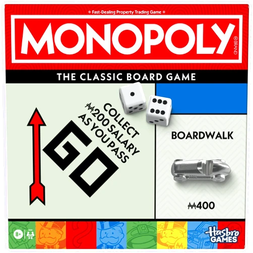 Monopoly Board Game | Classic Game with Storage Tray and Larger Tokens | Ages 8+ | 2 to 6 Players | Family Games for Kids and Adults | Kids Gifts
