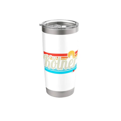 Beautiful Surf Design for Cologne Lovers Kölner Saying Vintage Surfer Retro Cologne Love Colonia Köln Stainless Steel Insulated Tumbler