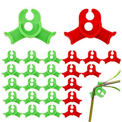 Arvintas 80 PCS Plant Bender, Low-Stress Training Clips 90 Degrees Plant Trainer Bud Bender for Gardening (Red + Green)