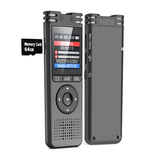 LIMENAMICS 64GB Digital Voice Recorder with Playback Voice Activated Tape Recorder for Lectures Meetings, 1536Kbps Sound Audio Recorder Dictaphone Recording Device with Recording Monitoring, Line-in, Password