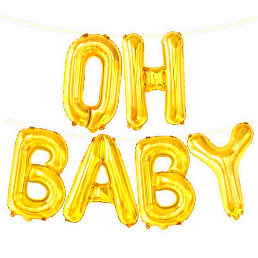 KatchOn, Gold Oh Baby 10pc Balloon - 16 Inch for Gender Reveal, Baby Shower Decorations, Backdrop Sign, Gold Letter Balloons