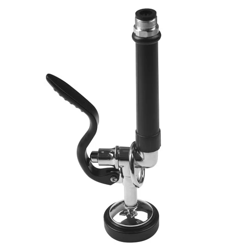 JZBRAIN Commercial Sink Sprayer Pre Rinse Spray Valve Commercial Faucet Sprayer Head 1.42 GPM High Pressure Dish Sprayer Nozzle with Hand Pull Down Sprayer Chrome Polished (Black)