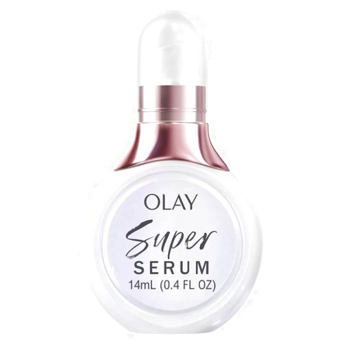 Olay Super Serum Trial Size 5-in-1 Lightweight Resurfacing Face Serum, 0.4 fl oz, Smoothing Skin Care Treatment with Niacinamide, Vitamin C, Collagen Peptide, Vitamin E, and AHA