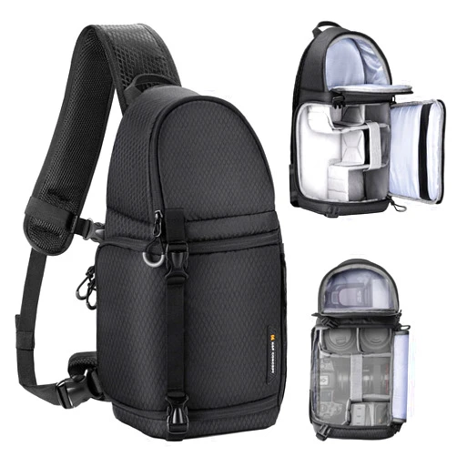 K&F Concept Camera Sling Bag Crossbody Bag Camera Shoulder Backpack DSLR/SLR/Mirrorless Photography Bags Compatible with Canon/Nikon/Sony/Fuji/Gopro/DJI