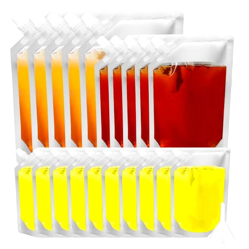 Oacdiel 20 Packs Plastic Flasks, Save You More, Liquor Pouches, Concealable and Reusable, Undetectable Rum Runners for Cruise, Easy to Carry for Travel Sports Events Concerts(4x32oz+6x16oz+10x8oz+1 funnel)