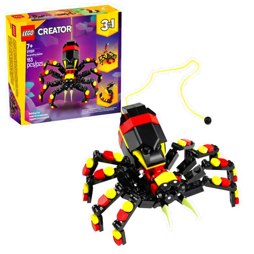 LEGO Creator 3 in 1 Wild Animals Surprising Spider Toy - Building Toy with 3 Build Options, Spider, Scorpion, or Snake - Animal Figures for Kids, Boys & Girls, Ages 7+ - Gift Idea for Birthday - 31159
