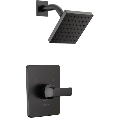 Delta Faucet Velum 14 Series Single-Function Black Shower Faucet Set, Valve Trim Kit, Shower Handle, Delta Shower Trim Kit, Shower Set, Matte Black T14237-BL (Valve Not Included)