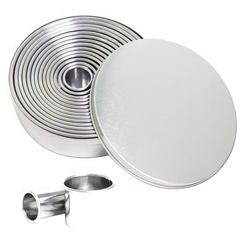 Alimat PluS Cookie Cutter Set, 14 PCS Circle Cookie Cutters, Stainless Steel Cutter Set as Biscuit Cutter, Pastry Cutter and Dount Cutter