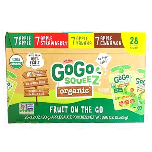 GoGo SqueeZ Organic Applesauce, Variety Pack, 3.2 Ounce (28 Count)