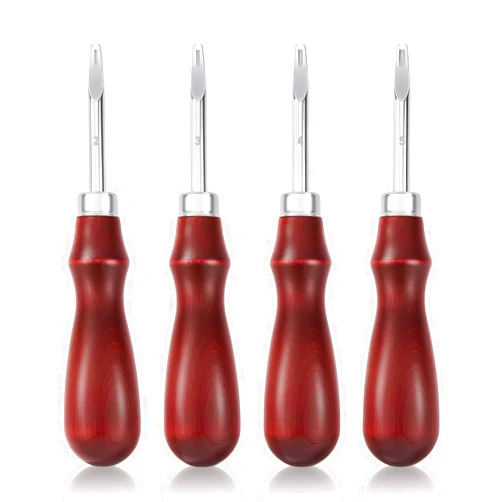 IGVSP 4 PCS Leather Edge Bevelers - Leather Beveler Tool for Edge Finishing and DIY Leathercraft, Leather Edge Beveler Tool Gift for Leather Artisans, DIY Enthusiasts (0.8mm,1mm,1.5mm, 2mm)