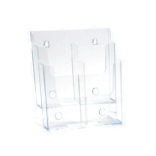Azar Displays 252381 Two-Tier Four-Pocket Trifold Brochure Holder