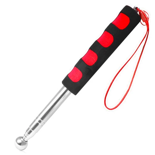 Litoexpe 115cm Hollowing Drum Hammer Sound Detection Folding Stick, Thickened Telescopic Rod for House Decoration Inspection (Red)