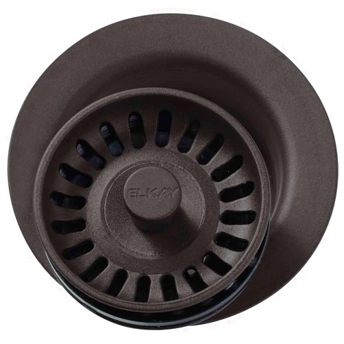 Elkay LKQD35MC Polymer Disposer Flange with Removable Basket Strainer and Rubber Stopper, Mocha