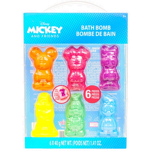 Townley Girl Mickey Minnie and Friends Bubblegum Scented Bath Bombs - Ages 3+ Character Molded Bath Bombs – Fun & Bright Colors by Townley Girl