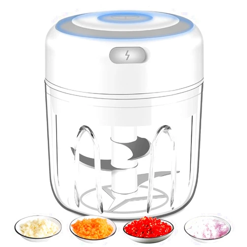 Ecilesay Electric Mini Garlic Chopper, Portable Food Processor, Vegetable Chopper Onion Mincer, Cordless Meat Grinder with USB Charging for Vegetable, Pepper, Onion, Baby Food, Seasoning, Nuts (BPA-Free)