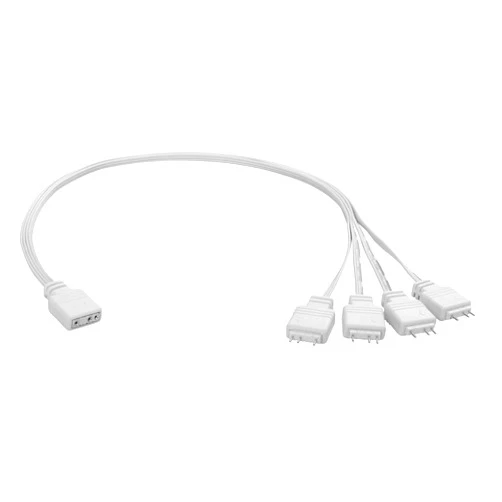 YAODHAOD ARGB Splitter Cable,5V 1 Female to 4 Male 3 Pin Addressable RGB ARGB Extension Cable for Computer Chassis, CPU Cooler and 5V ARGB Fan (White, 1 to 4 (1pcs))