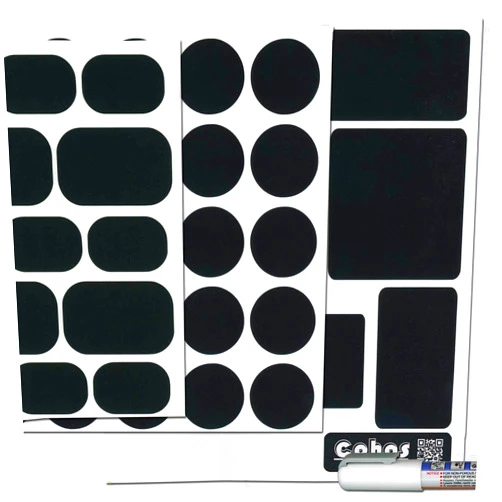 Cohas Chalkboard Labels in Various Shapes for Travel and Bath Containers includes Liquid Chalk Marker and 51 Labels, Fine Tip, White Marker