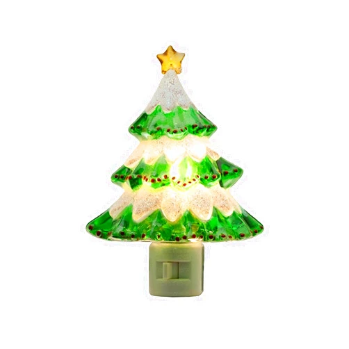 Novelty Lights LED Christmas Tree Decoration Night Light with Swivel Plug